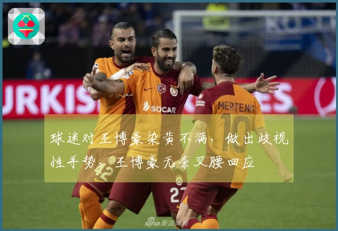 球迷对王博豪染黄不满，做出歧视性手势，王博豪无奈叉腰回应
